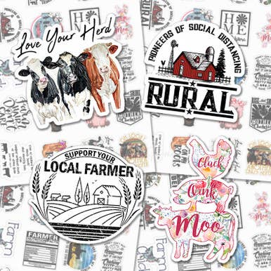 Trendy Transfers – Adesivo por atacado – Folha autocolante Pack Variedade Farm Life