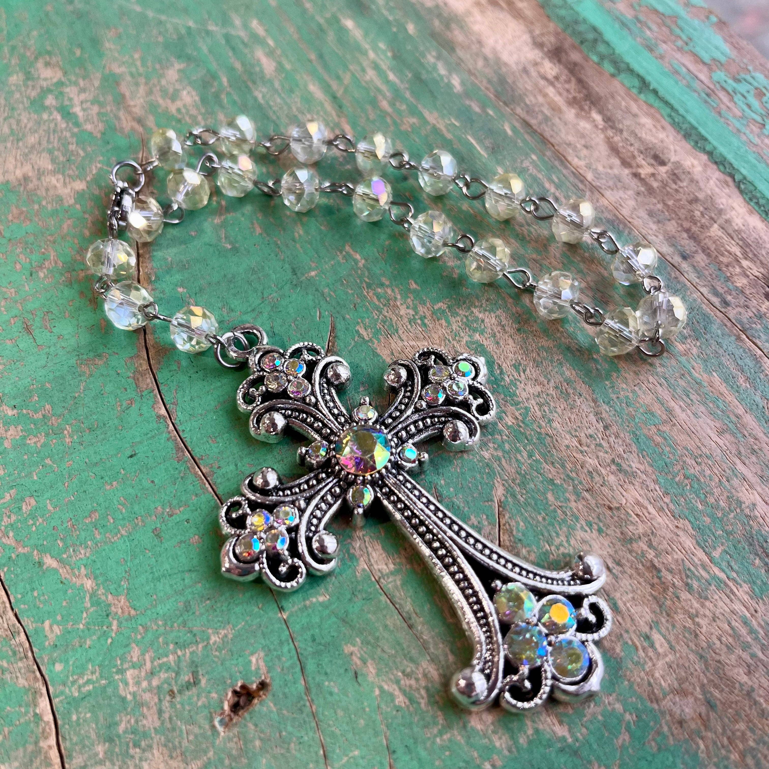 Love and Honor Jesus LLC - Wholesale Car Decorative Charm - Unisex - Jeweled Cross Car Blessing3