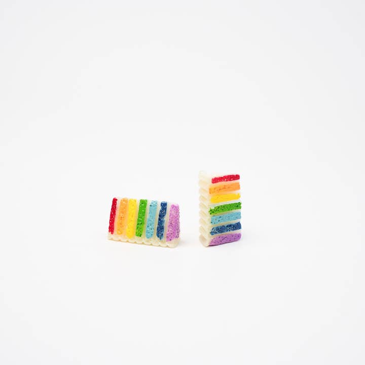 Mini Story Co - Wholesale Lapel Pin/Button - Rainbow Cake Pin | Rainbow Cake Slice Brooch | Pride Flag Rainbow Cake Accessories | LGBTQA+ Pins | Miniature Cake Pin9