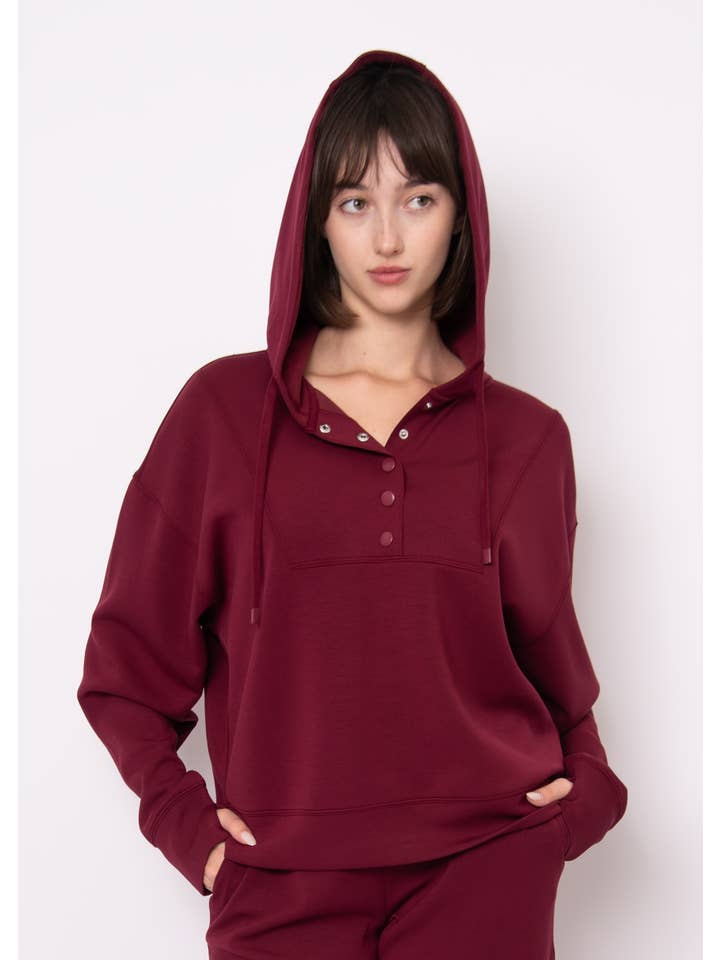 RD Style - Wholesale Hoodie - Women's - SALLIE SOFT KNIT LS SNAP FRONT HOODIE-77T247S2