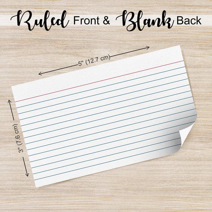 Three Leaf Products - Wholesale Notepad - Three Leaf 100 Ct. Index Cards Ruled, White (Pack of 40)1