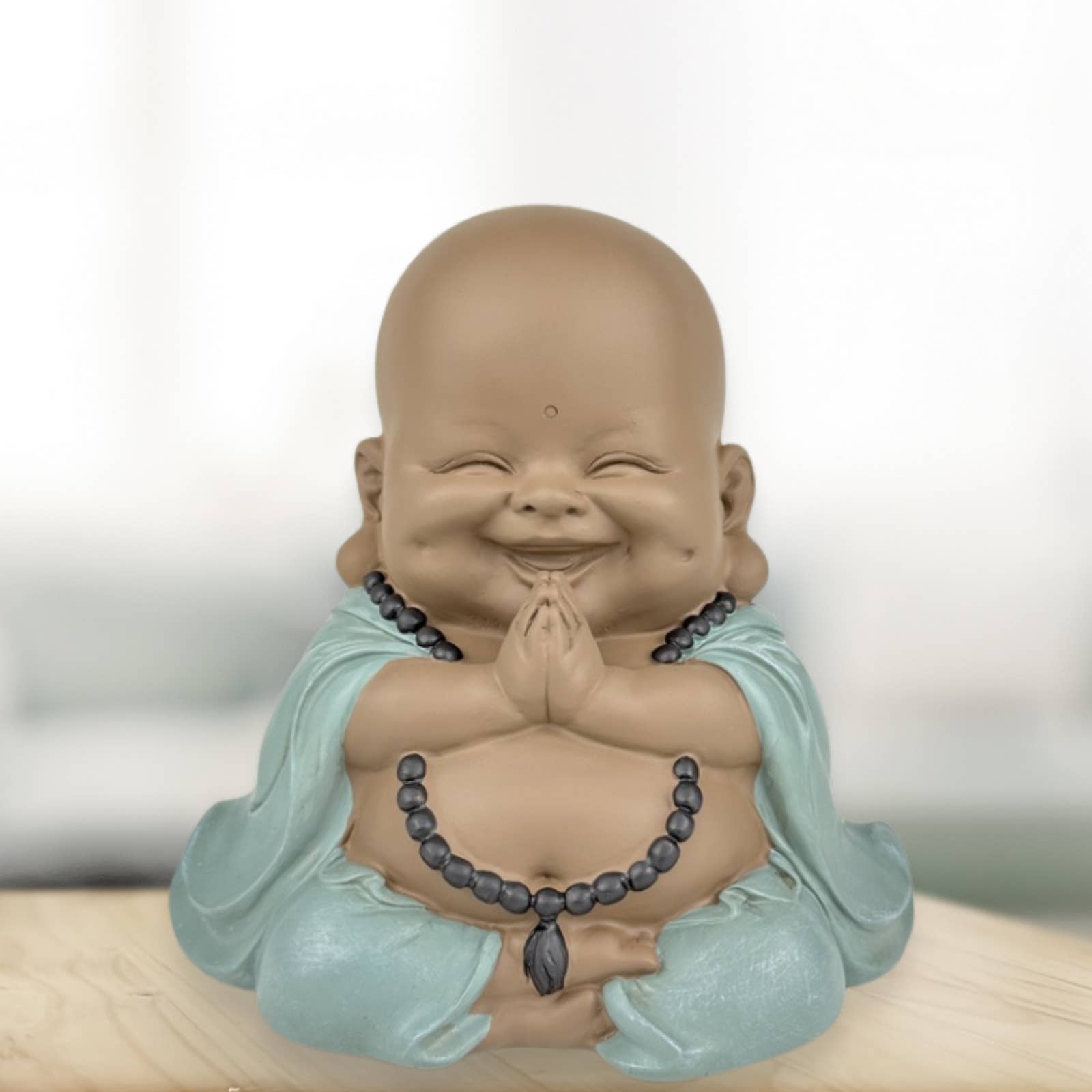 Zen'Arôme - Vente Figurine décorative - Statue Bouddha Rieur H20cm en méditation - Objet déco Zen9