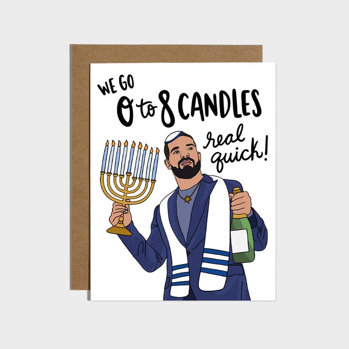 Brittany Paige - Wholesale Hanukkah Card - 0 To 8 Candles Real Quick Hanukkah Card