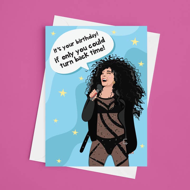 Turn Back Time - 5 x 7 Cher verjaardagskaart voor wholesale door Laura Lonsdale