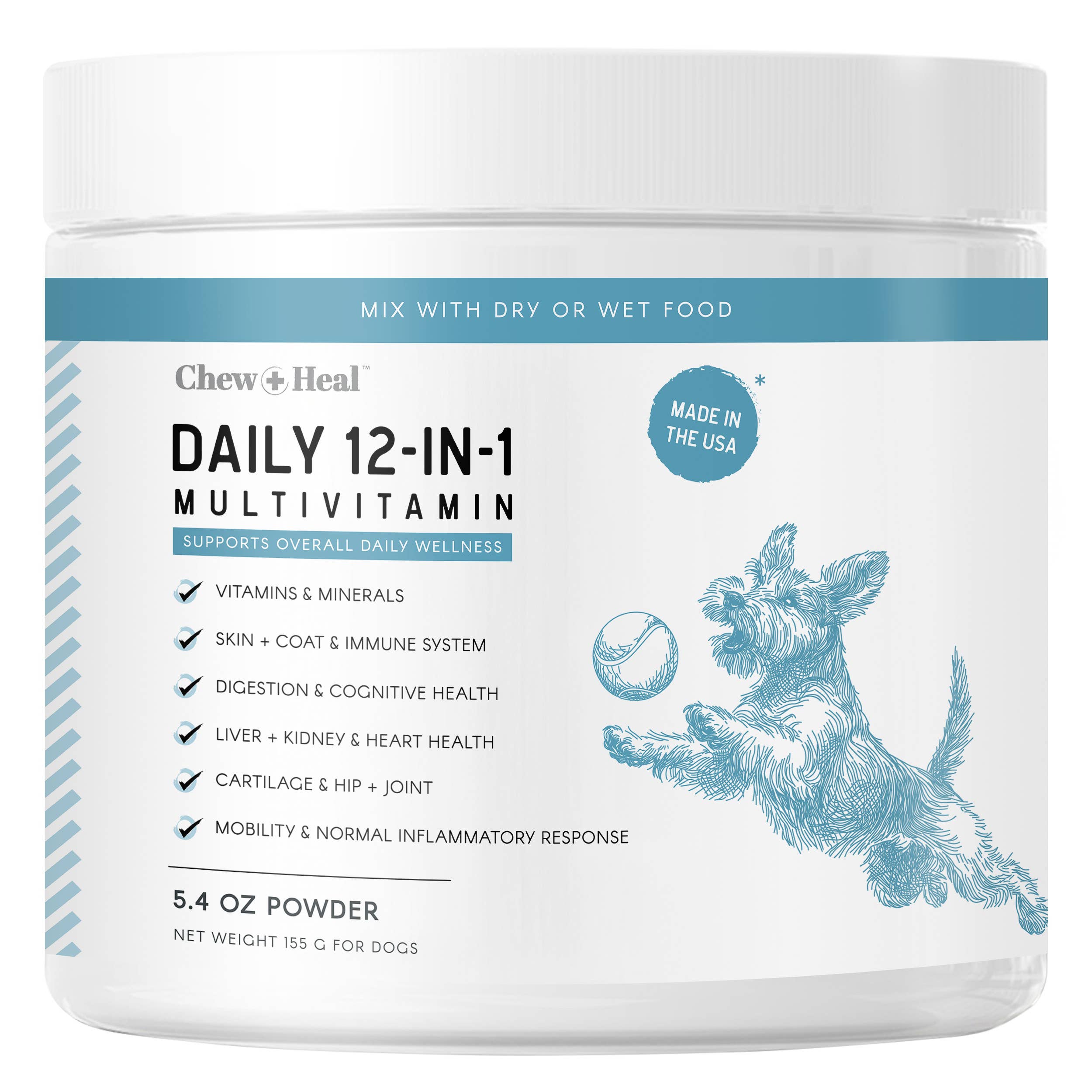 Chew + Heal - Wholesale Pet Supplement - Dog - Daily 12-In-1 Multivitamin Powder for Dogs 0