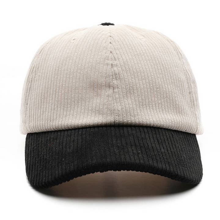 ACCITY - Wholesale Baseball Cap - Unisex - SOLID COLOR PLAIN CORDUROY COLORBLOCKED CAP_CWAH28098