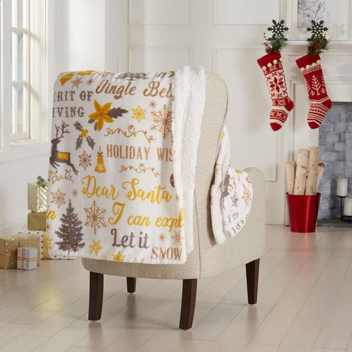BH Collective - Wholesale Throw Blanket - Throw Blanket - Holiday Printed Sherpa - Esmay Collection67