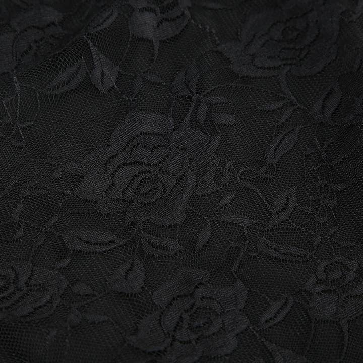 BLACK Irregular hemline high waist mesh long dress for wholesale on Faire10