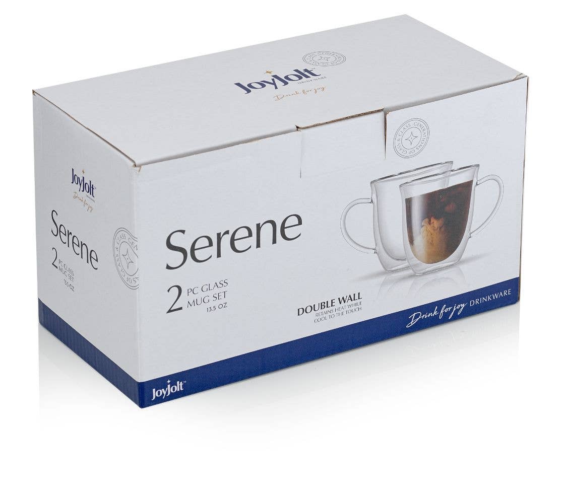 JoyJolt - Vente Tasse à café - Serene Lot de 2 verres double paroi 13,5 oz5