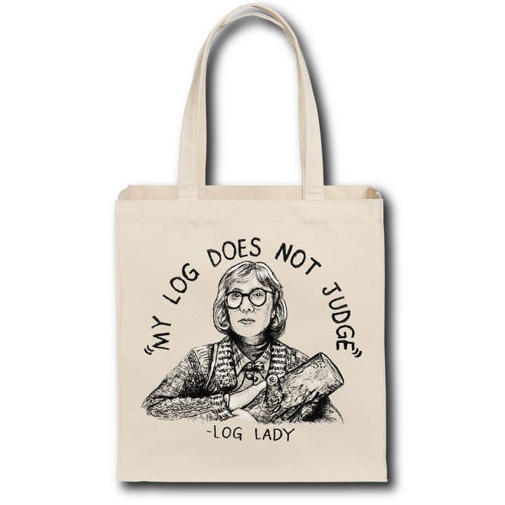 Log Lady "My Log Does Not Judge" (Twin Peaks) - Tote Bag for wholesale by Static Cat Studio