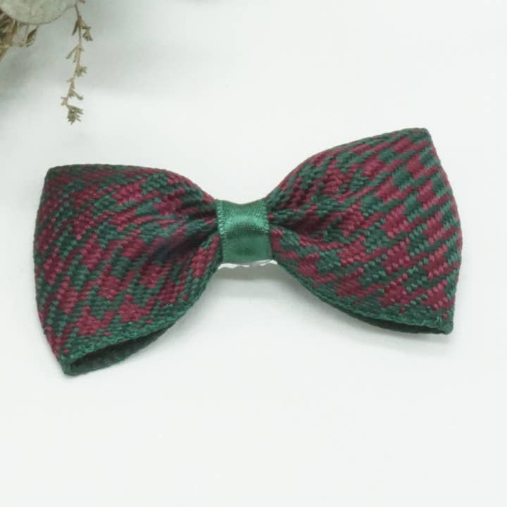 Pied de Poule regelmæssig bue Grøn/Rød for engroshandel hos Bows and Flowers