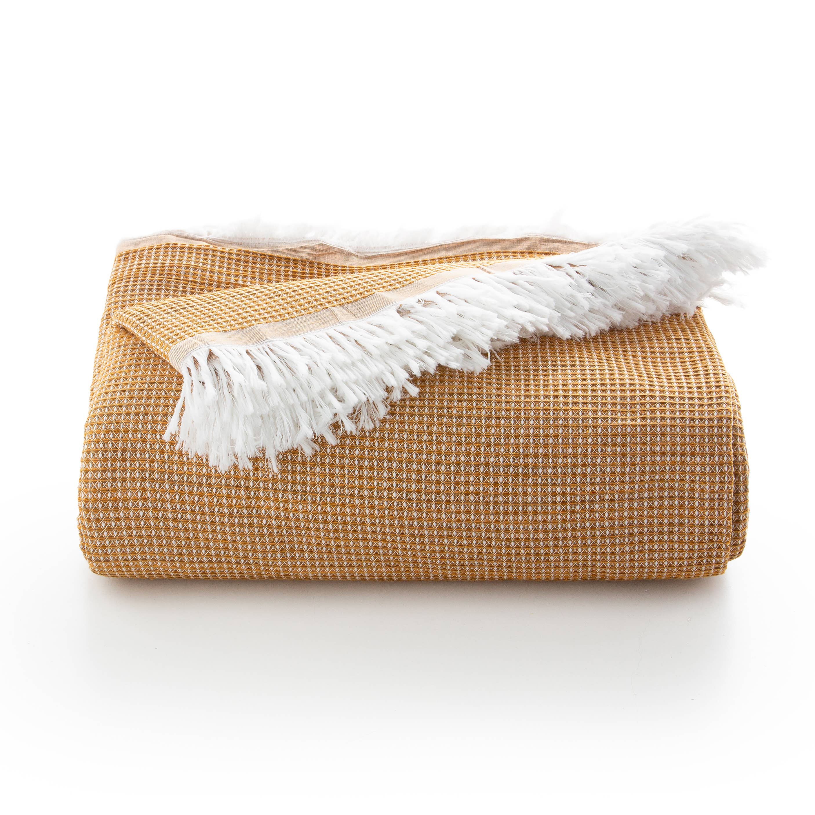 GAMUSI - Wholesale Throw blanket - Plaid Multi-Purpose Cotton Bedspread Honeycomb GALA3