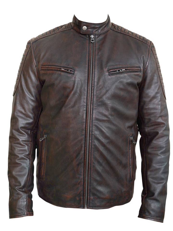 Moto Racer Real Leather Jacket for Men for wholesale by Haris enterprises