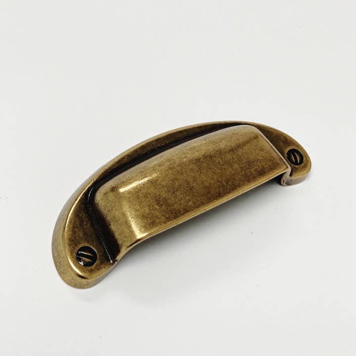 Industry Hardware - Wholesale Knob/Pull - Drawer Cup Pull "Capri" in Antique Brass - Brass Cabinet Hardware4