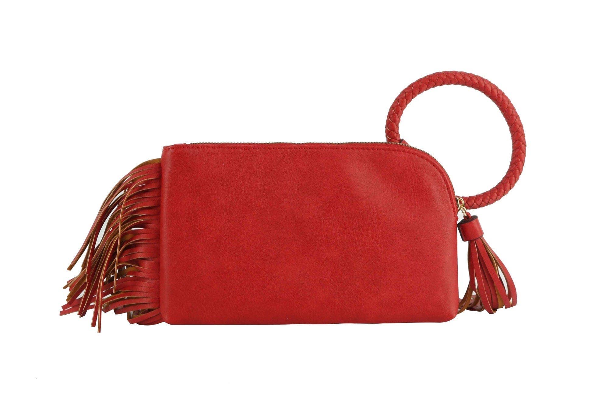 MiMi Wholesale - Wholesale Clutch Bag - Women's - JY0378 Fringe Soft Vegan Leather Wristlet/Clutch23
