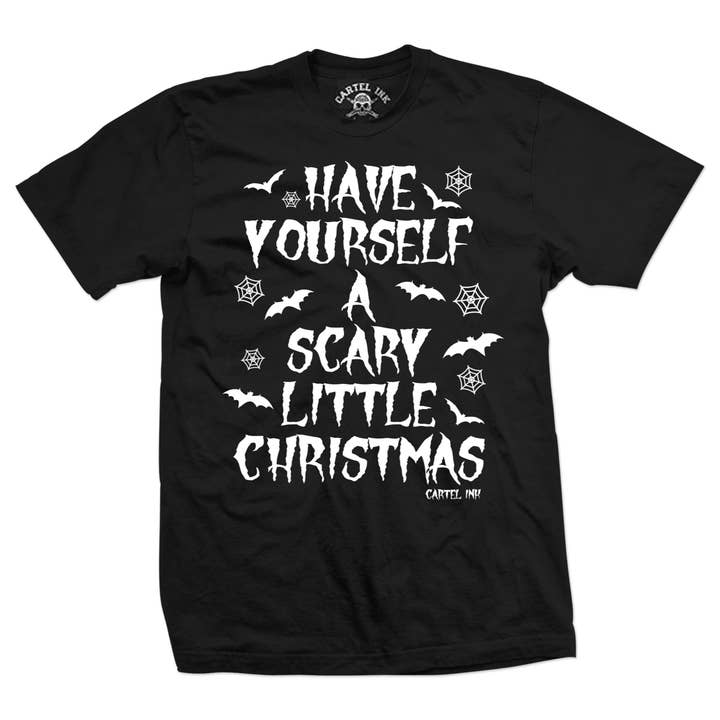 Black White Pink Have Yourself A Scary Little Christmas Men's T-Shirt for wholesale on Faire