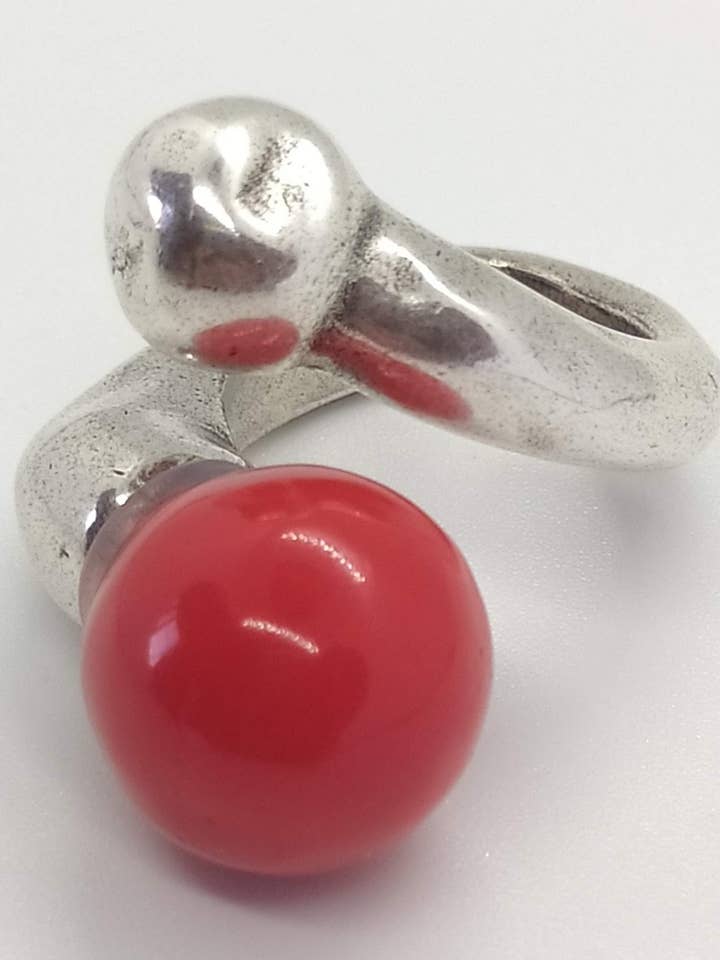 Silver duo ring for wholesale by Joyas Carolina Olivares