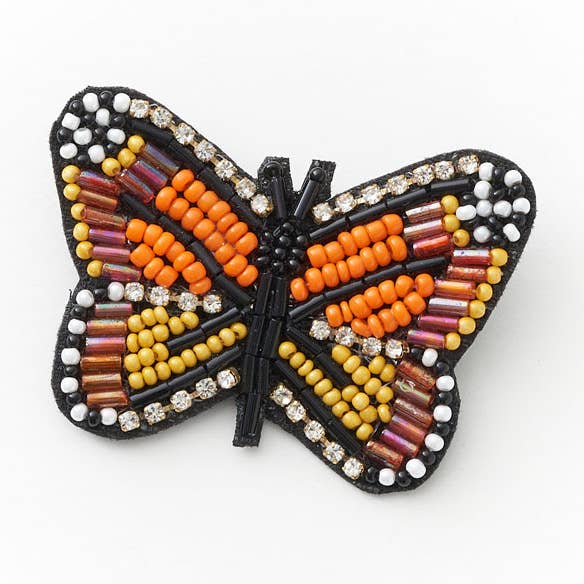 Matr Boomie Fair Trade - Vente Broches - Broche en forme de papillon en perles Bala Mani, fabriquée à la main, issue du commerce équitable0