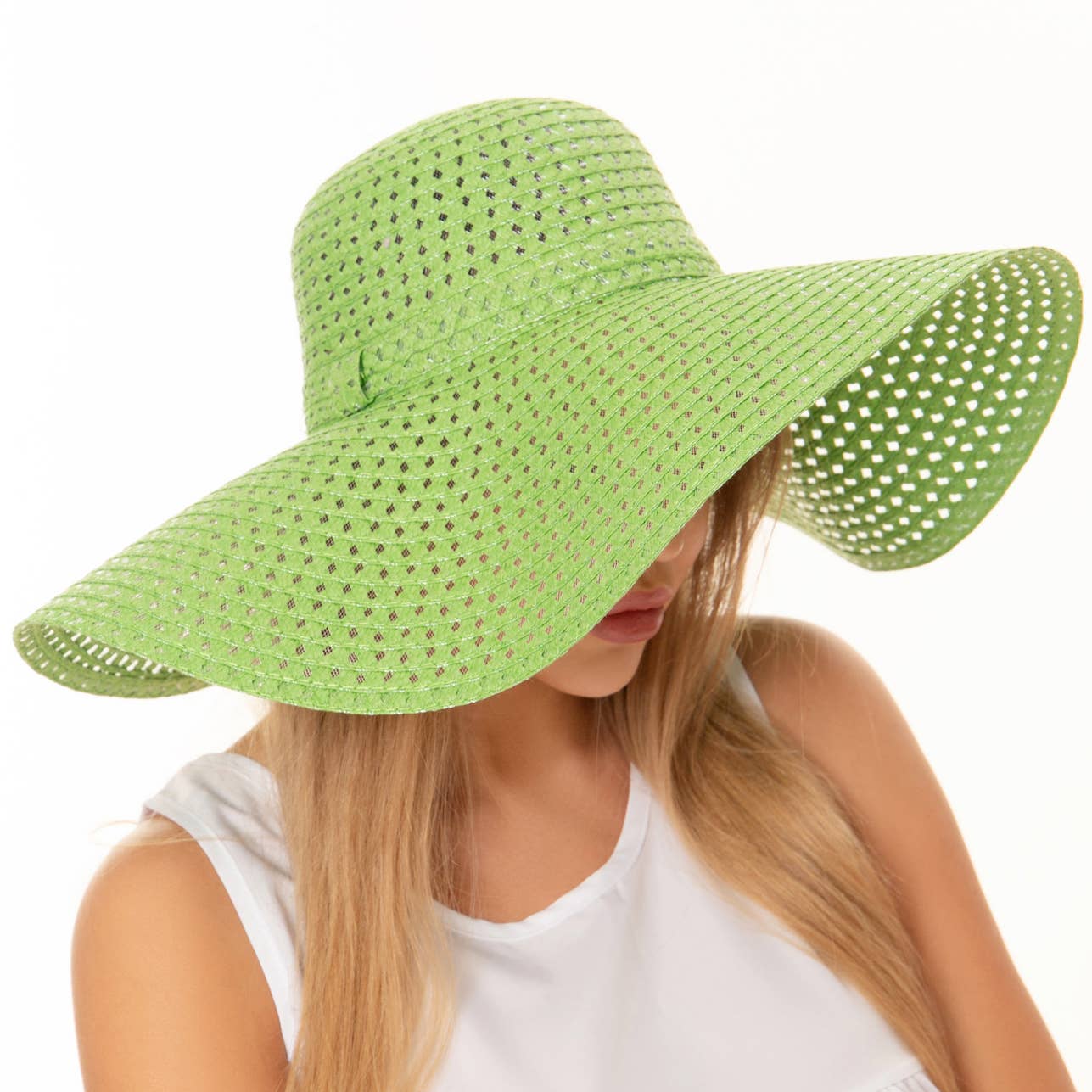 anbfashion – wholesale Stråhatt – Dam – KLIPP UT MONOKROM BAND BRED RAND DISKETT HALM SOLHATT1