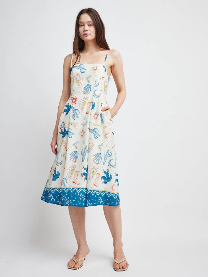 Vestido plisado con tirantes Brynn para venta al por mayor de Self Contrast