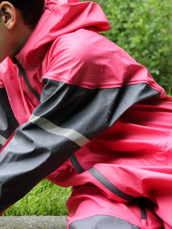 Polyurethane Rain Suit, Park City Pink for wholesale by Oaki