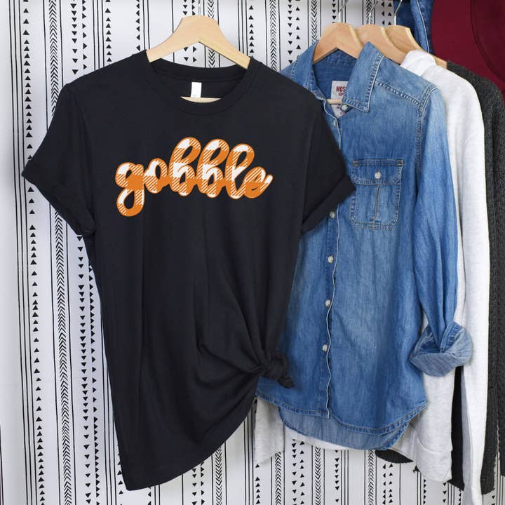 Gobble Black Tee for wholesale by Simply Tees