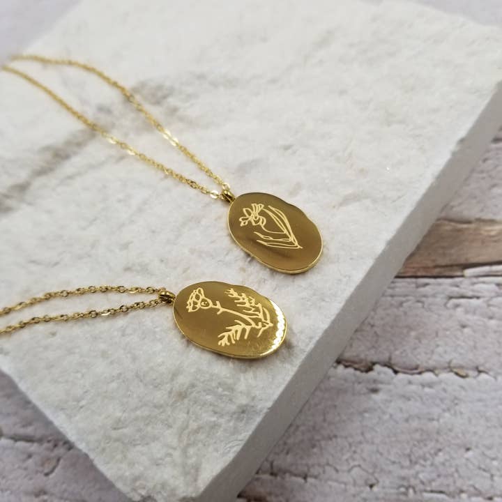 Treasure Wholesale - Wholesale Pendant/Charm Necklace - Jan - Dec Flower Carnation Necklace - Mother's Day Gift2