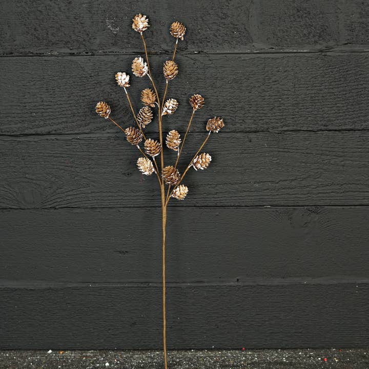 Holiday Depot Inc. - Wholesale Christmas Decoration - 510825- 24in Spray-Snowy Natural Birchcones-5