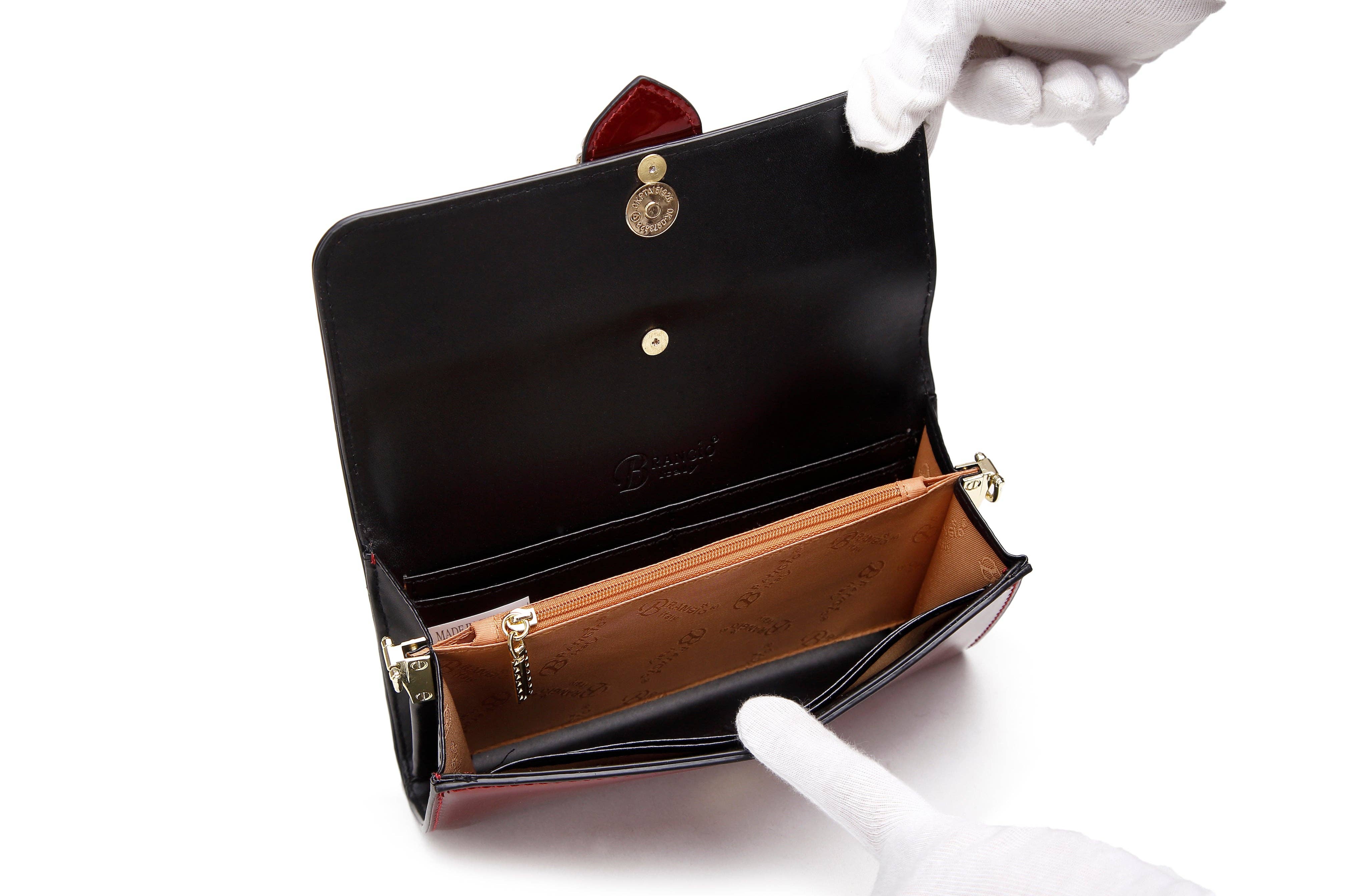 Brangio (Italy) Company Inc. - Vente Pochette – femme - Brangio Italie Pochette et Portefeuille Élégants en Cuir Verni3