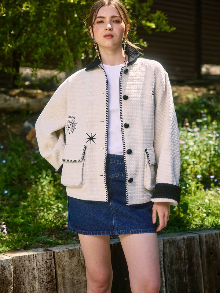IVORY LE SOLEIL EMBO JACKET - RJ1060 for wholesale on Faire
