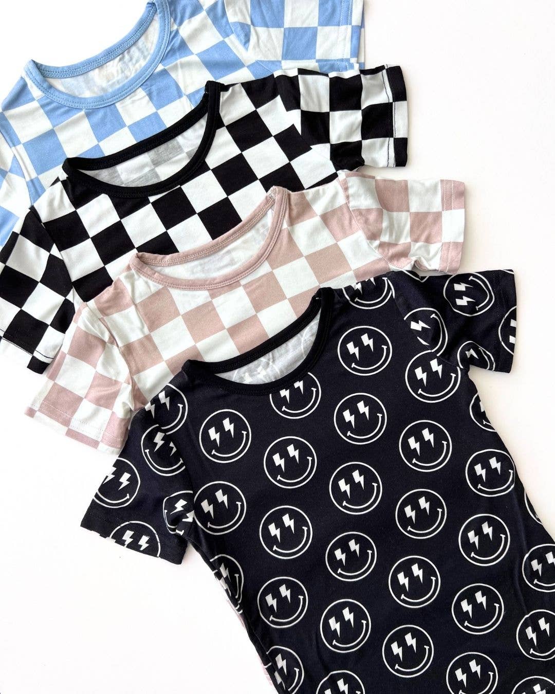 Lucky Panda Kids - Wholesale Sleepwear Set - Kids - Bamboo Two Piece Baby Clothing Shorts Set | Black Checkered5
