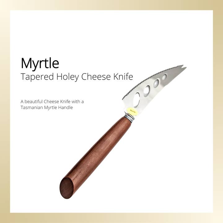 Tassie Timber Things - Wholesale Cheese Spreader - Tapered Holey Cheese Knife With A Tasmanian Timber2