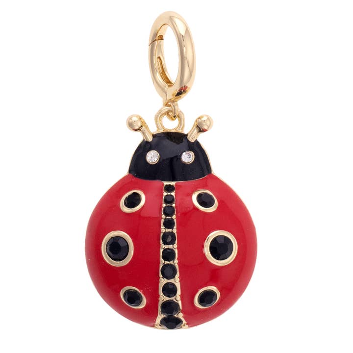 Ladybug Enamel Pendant Charm in Red & Black for wholesale by Canvas Style