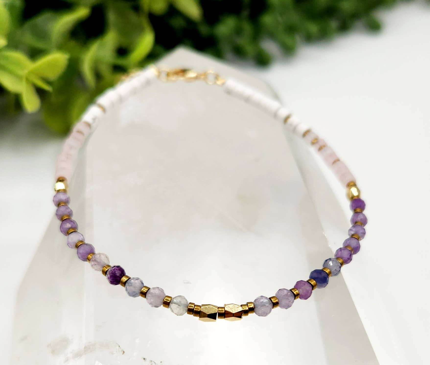 Meraki Gemstones - Wholesale Beaded Bracelet - INNER PEACE-Fluorite/Amethyst/Rose Quartz/Howlite Bracelet5