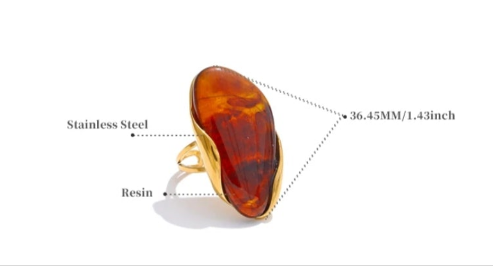 Misgraceful - Wholesale Cocktail/Statement Ring - Resin Stone Rings - 3 Stones3