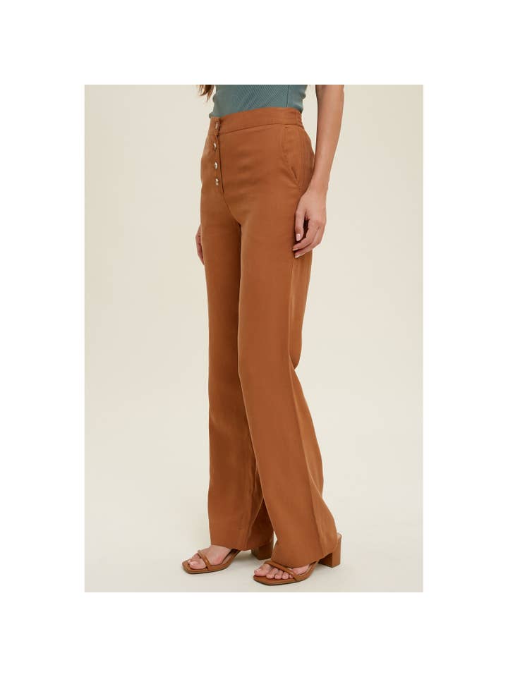 Wishlist Apparel - Wholesale Pants - Women's - BUTTON-UP DETAIL PANTS WITH POCKETS / WL22-73241