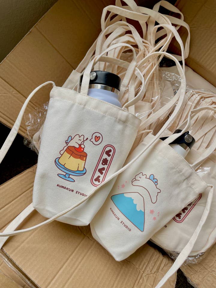 Crossbody Bottle Bag for wholesale by Kumakun Studio