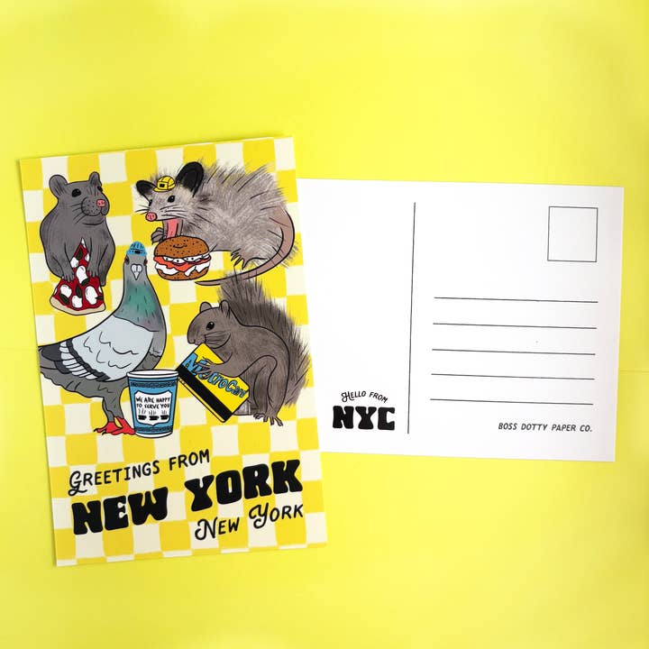 Boss Dotty Paper Co. - Wholesale Postcard - Greetings From New York Postcard2