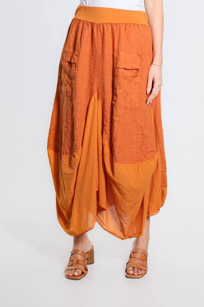 TINA Stephens Italy/Tees By Tina - Wholesale Skirt - Women's - Brenna Cotton/Linen Bunched Pocket Skirt (SL102W)20