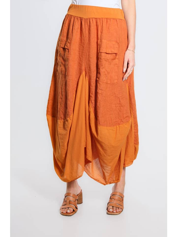 TINA Stephens Italy/Tees By Tina - Wholesale Skirt - Women's - Brenna Cotton/Linen Bunched Pocket Skirt (SL102W)20