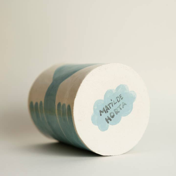 Matilde Horta - Wholesale Pencil Holder - Blue Bird - Ceramic pencil holder cup - 95x70x70mm5