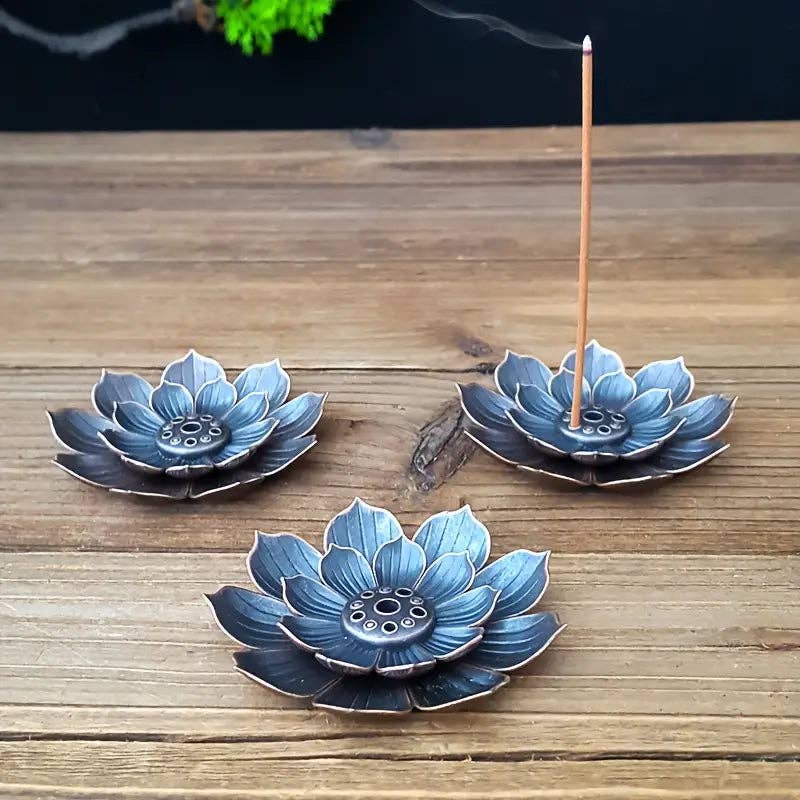 Huis Van Merken - Wholesale Incense Holder - 2-Tier Lotus Flower Mini Stand – Meditation, Yoga & Spa Decor Gift0