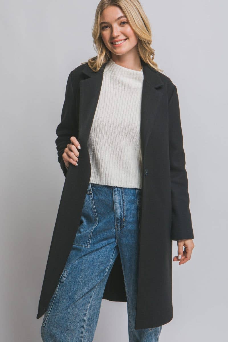 Vanilla Monkey - Wholesale Coat - Women's - Classic Single Breasted Long Coat5