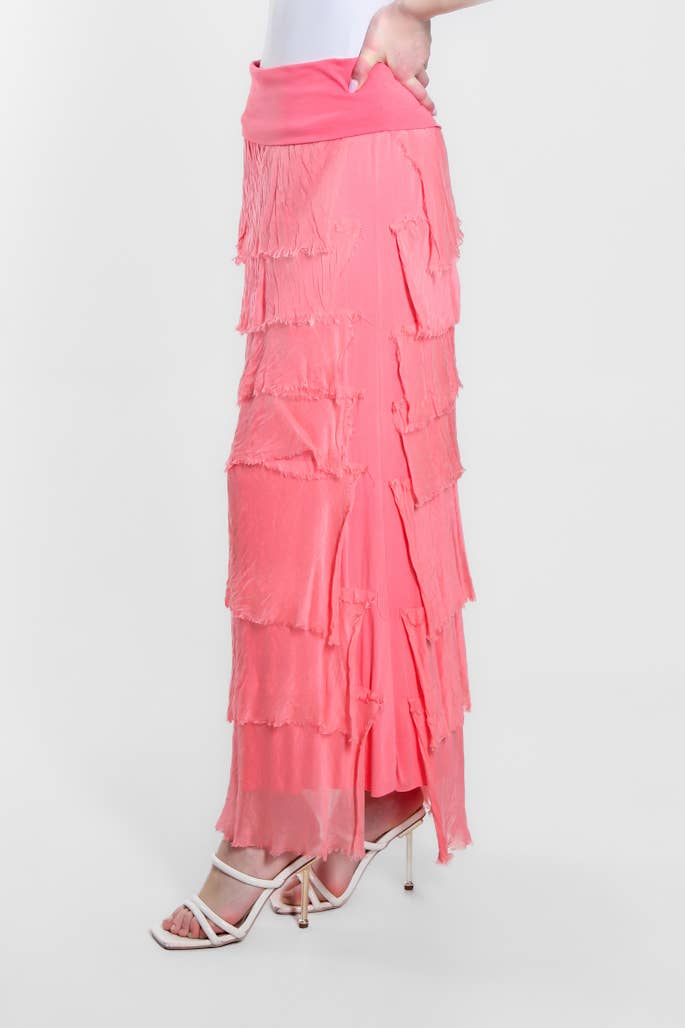 TINA Stephens Italy/Tees By Tina - Wholesale Skirt - Women's - Elisa Silk Ruffle Skirt (SL201)19