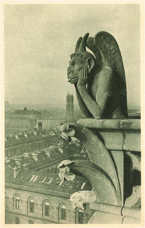 Found Image Press - Wholesale Stationery/Notecard Set - Greeting Card PS-57 Gargoyle on Notre Dame Cathedral0