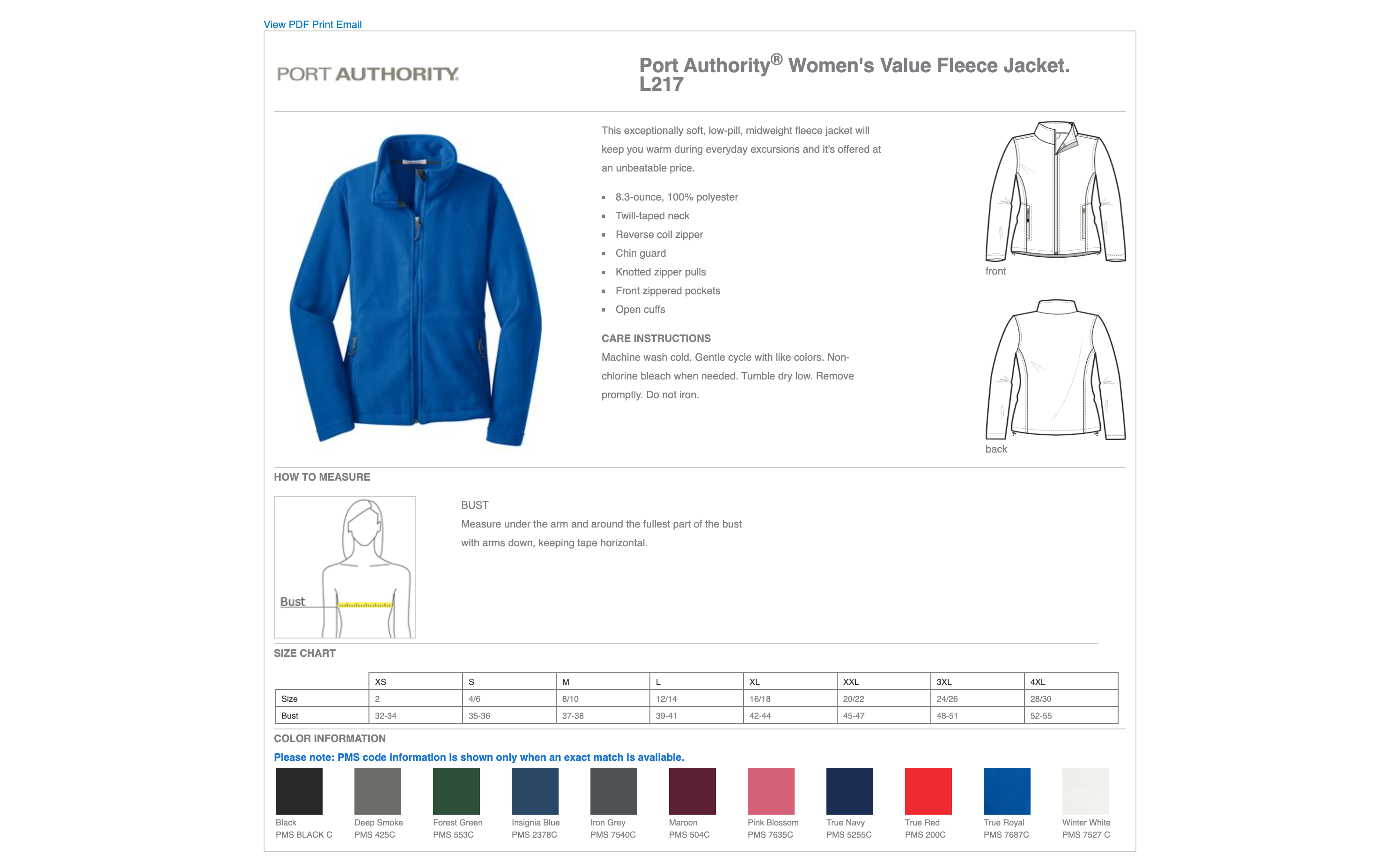 BIRTHDAY OUTFITS - Vente Veste – femme - Veste en polaire pour femme Port Authority® L217 à fermeture éclair complète, veste médicale, veste brodée sur mesure7