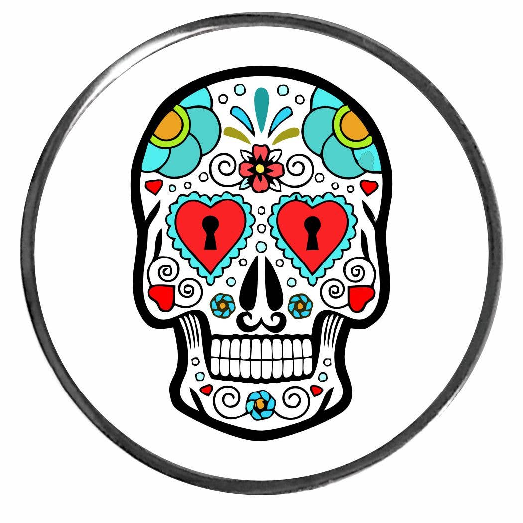 Smart Charms – Engroshandel Badgetilbehør - Dame – Foto Metal Hvid Kranium Badge Holder1