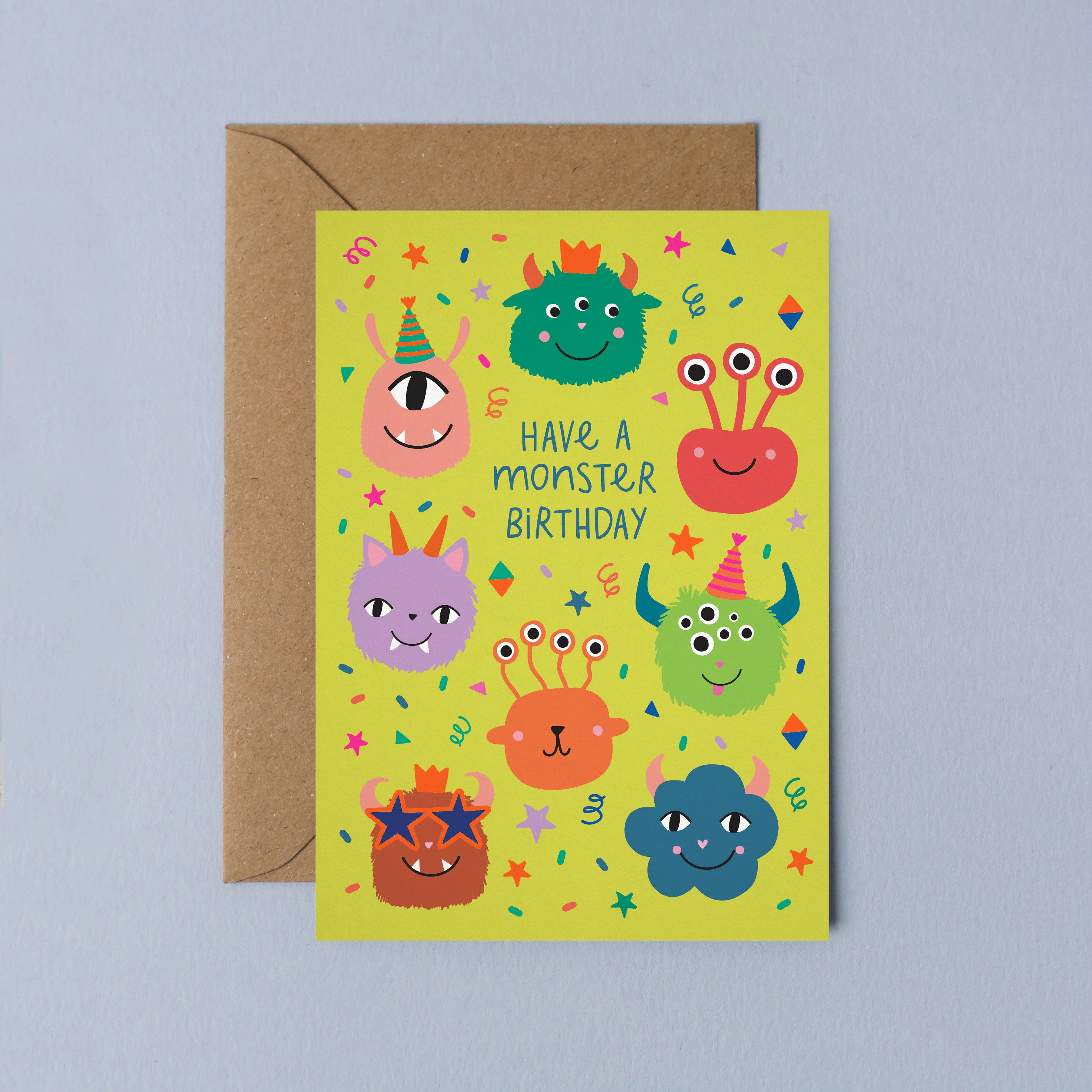 Mifkins – wholesale Birthday card – Party Monsters Card
