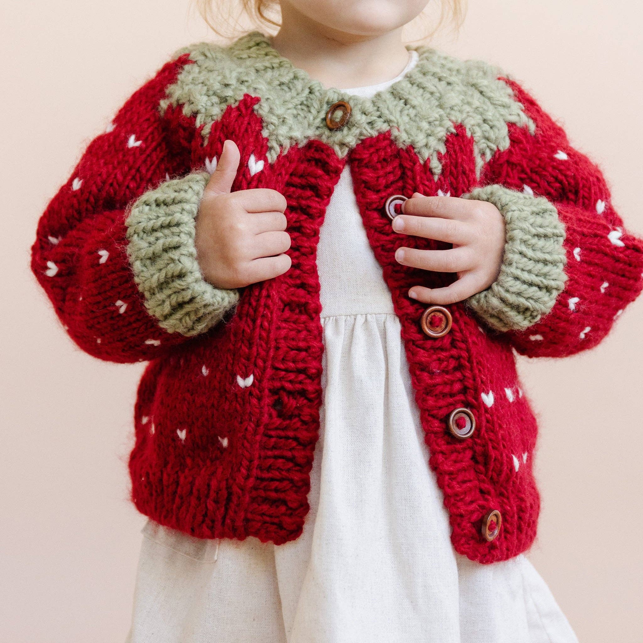 Rouge Gilet Fraise Bébé Enfants Pull Hiver Vêtements Filles en vente sur Faire2