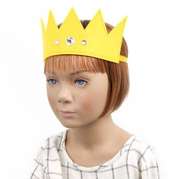 Corona de fieltro amarillo con joyas para venta al por mayor de Inca UK
